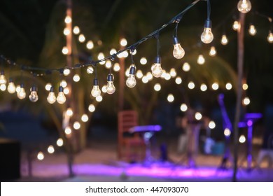 Hanging Decorative Lights For A Wedding Party