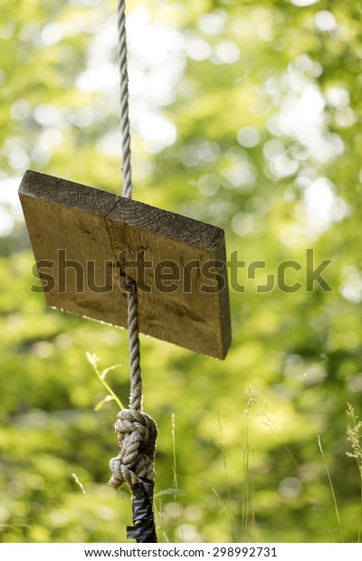 Hanging Empty Rope Swing Gnarly Knot Stock Photo Edit Now