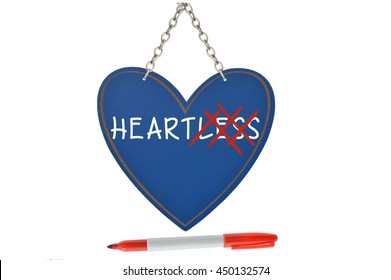 Hanging Heart Heartless Crossed Out Sign Stock Photo 450132574 ...