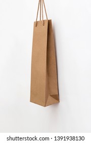 Hanging Kraft Paper Wine Bag Side