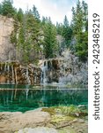 hanging lake waterfall during spring colorado usa