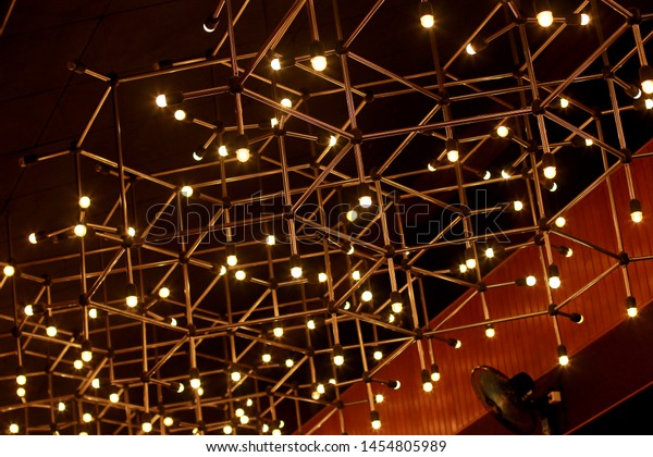 Hanging Lights Like Stars On Ceiling Royalty Free Stock Image