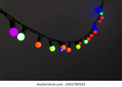 hanging multi colored string lights 