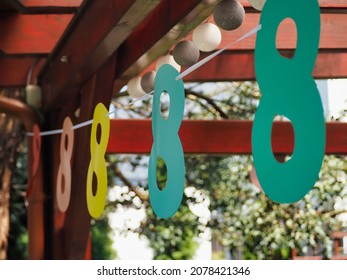 The Hanging Number 8 Garden Bunting Decoration