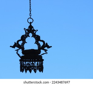 Hanging Oil Lamp, Newari oil lamp, or Nepali Chadelier,
					Ancient Lamp, Traditional Architecture.                               
