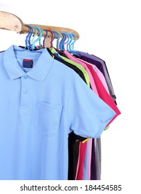 Hanging Polo Shirt Isolted On White Background