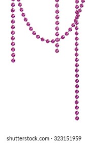 Hanging Purple Bead Garland, Isolated On White