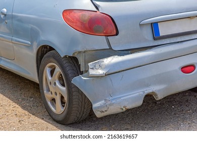 Hanging Rear Bumper Off At Small Car Damage Accident