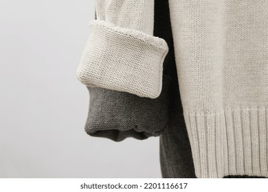 Hanging Sweaters, Concept Of Autumn Season Clothes