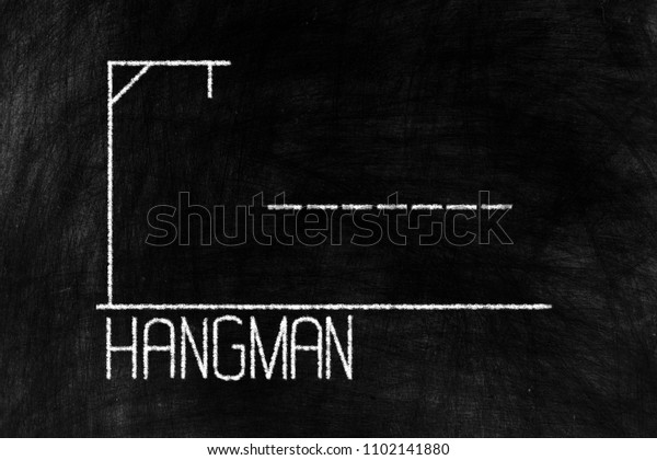 Hangman Chalk Writing on Old Grunge
Chalkboard Background.