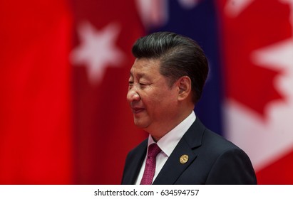 HANGZHOU, CHINA - SEPT. 4. 2016 - Chinese president Xi Jinping welcomes guests in G20 summit in Hangzhou.