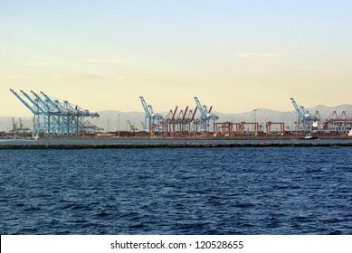 Hanjin Shipping Terminal At The Port Of Long Beach