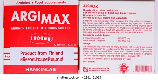 Hankinlab Argimax Drugs. Made in Finland. Bangkok - Thailand, May, 28, 2022.