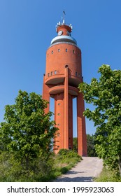 Hanko, Finland - Jun 18th 2021: Hanko Water Tower Is One Of City's Landmarks. Most Daring People Climb Up To See The View From Observation Deck.