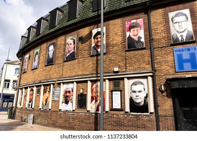 Hanley, Stoke On Trent, Staffordshire, England, 17th - July - 2018, Harveys In The City Centre, The Face Of Stoke On Trent, Mosaic, Hanley City Centre