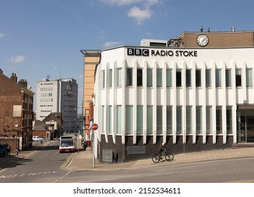 Hanley-Stoke-on-Trent, Staffordshire-United Kingdom April 21,2022 BBC radio stoke in Hanley central and telecoms building in the background