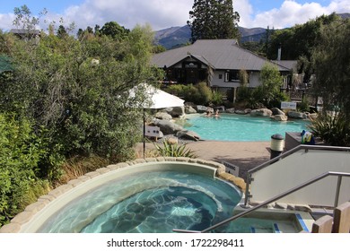 Hanmer Springs / New Zealand - April 1 2019: Hanmer Springs Hot Thermal Pools In The South Island