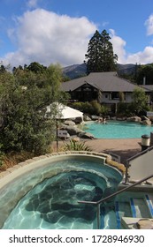 Hanmer Springs / New Zealand - April 1 2019: Hanmer Springs Hot Thermal Pools In The South Island