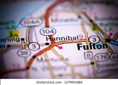 Hannibal. New York. USA On A Map