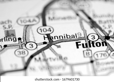 Hannibal. New York. USA On A Map