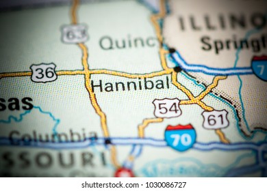 Hannibal. USA On A Map.