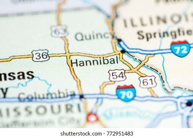 Hannibal. USA On A Map.