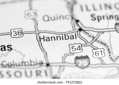 Hannibal. USA On A Map.