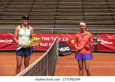 Hannover, Germany - 03.07.2020, Anna Zaja (GER) And Tamara Korpatsch (GER) Before Match At German Ladies Series Presented By Porsche