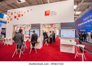 HANNOVER, GERMANY - MARCH 14, 2016: Booth Of Hasso Plattner Institut At CeBIT Information Technology Trade Show In Hannover, Germany On March 14, 2016.
