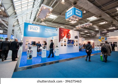 HANNOVER, GERMANY - MARCH 15, 2016: Booth Of Western Digital Company At CeBIT Information Technology Trade Show In Hannover, Germany On March 15, 2016.
