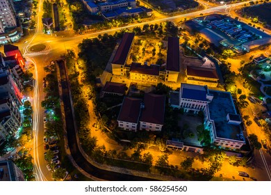 Hanoi City Skyline View By Twilight Period, Pham Hung Street, Cau Giay District