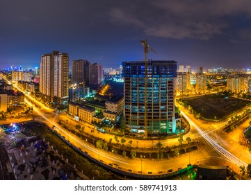 Hanoi City Skyline View By Twilight Period, Pham Hung Street, Cau Giay District