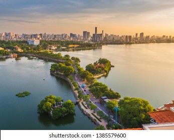 Hanoi Sky View In Sunset