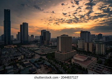 Hanoi Skyline At Dawn. City Skyline At Dawn