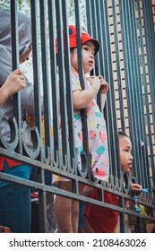 Hanoi, Vietnam - 04 14 2019: Kids Waiting For Parents After School