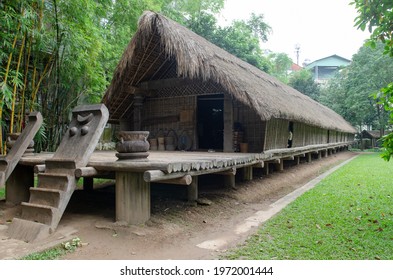 Hanoi, Vietnam - April 17 2019: A House Built By The Ede Ethnic Minority Group Is Seen At The Vietnam Museum Of Ethnology In Hanoi