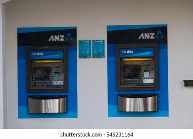 Hanoi VIetnam December 23 2016 Automated Teller Machine Of Australia And New Zealand Banking Group