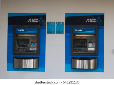 Hanoi VIetnam December 23 2016 Automated Teller Machine Of Australia And New Zealand Banking Group