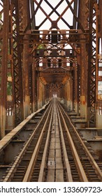 Hanoi, Vietnam - December 30th 2018.
Long Biên Bridge Crossing The Red River