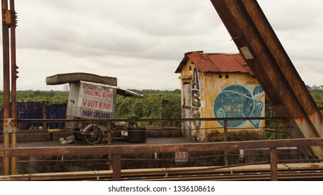 Hanoi, Vietnam - December 30th 2018.
Long Biên Bridge Crossing The Red River