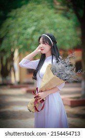 Hanoi, Hanoi  Vietnam - May 2, 2022:  Beautiful High School Girl In The Best Outfits For The Prom