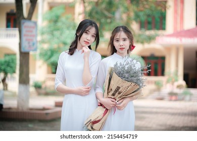 Hanoi, Hanoi  Vietnam - May 2, 2022:  Beautiful High School Girl In The Best Outfits For The Prom