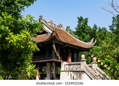 Hanoi/Vietnam - Sept. 15 2019: One Pillar Temple, An Original Temple Was Built In Eleventh Century With Shape Of A Lotus Flower As Seen By Emperor Ly Thai Tong In His Dream.