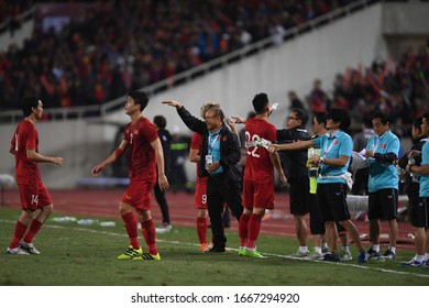 Hanoi-Vietnam-19Nov2019:Park Hang Seo Head Coach Of Vietnam  During Fifa World Cup Qatar 2022 Against Vietnam At My Dinh Stadium,Vietnam