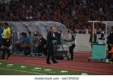 Hanoi-Vietnam-19Nov2019:Park Hang Seo Head Coach Of Vietnam  During Fifa World Cup Qatar 2022 Against Vietnam At My Dinh Stadium,Vietnam