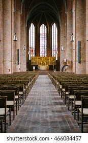 HANOVER, GERMANY - CIRCA MAY 2016: Interior inside the Marktkirche ("The Church on the Marketplace") of Hanover.
