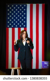 Hanover, NH - April 24, 2019: Democratic 2020 U.S. presidential candidate Senator Kamala Harris campaigns at Dartmouth College in Hanover, NH.