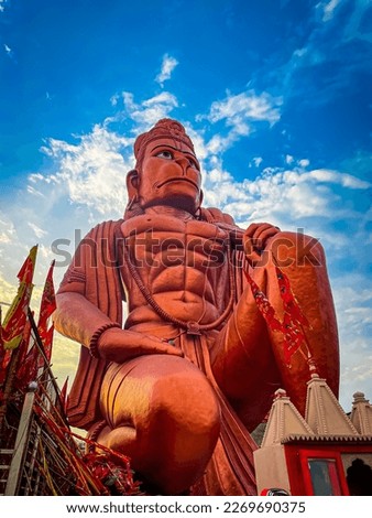 Hanuman statue at Raghunathpura, Narnaul. Khalda Balaji Narnaul. Lord Hanuman statue. Indian god Hanuman.