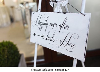 Happily Ever After Text On A Cardboard