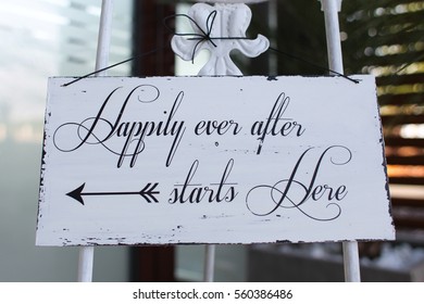 Happily Ever After Text On A Cardboard